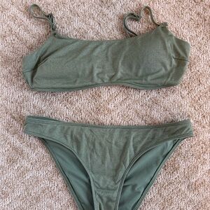 Hollister Olive Green Two-Piece Bikini Set